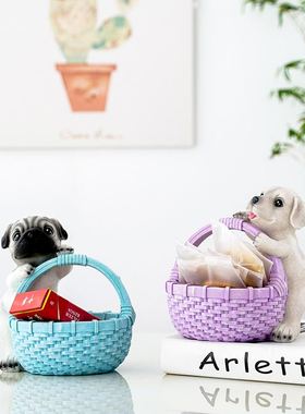 玄幻钥匙收纳创意小狗摆件进门入户玄关装饰品家居客厅电视柜茶几