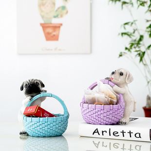 玄幻钥匙收纳创意小狗摆件进门入户玄关装饰品家居客厅电视柜茶几