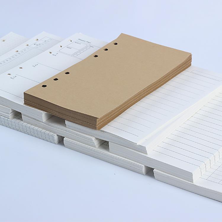 厂家 a6笔记本80张100克道林纸6孔活页本a5记事本替换内芯