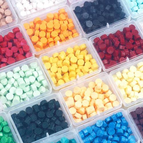 盒装火漆蜡粒六边形颗粒信封喜帖请柬邀请函封印漆蜡封火印蜡