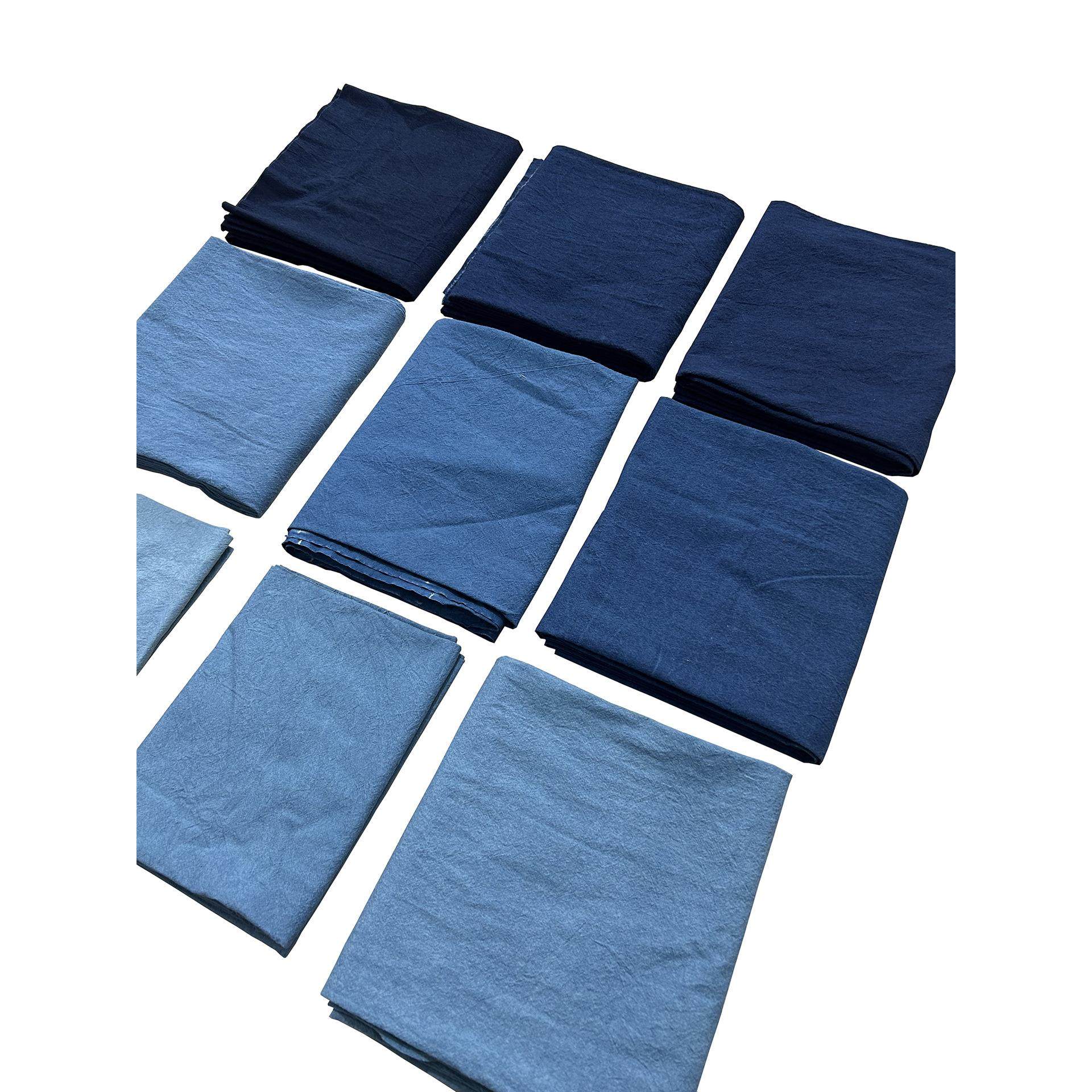 纯棉蓝印花布手工蓝染布料老粗布土布草木染植物染服装刺子绣面料