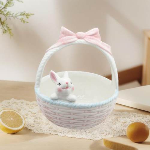 现代陶瓷复活节兔篮子 兔子杯兔罐子 日用家居摆设兔盘萝卜兔碗