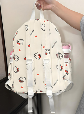 三丽鸥正版双肩包女可爱卡通大容量旅行hellokitty包包学生背书包