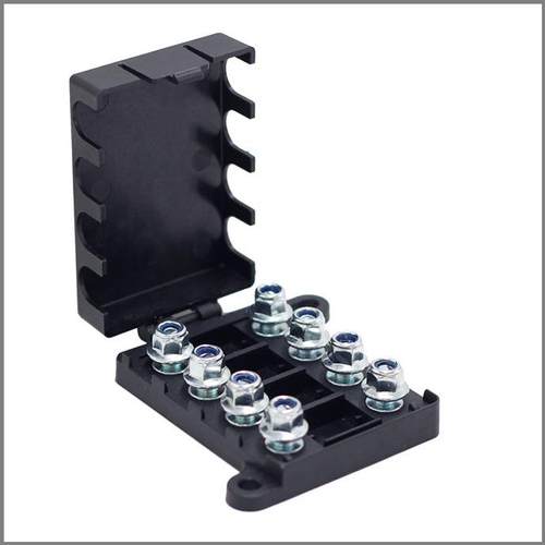 四进四出大电流保险丝座电动汽车邮轮房车专业改装螺栓式保险丝盒