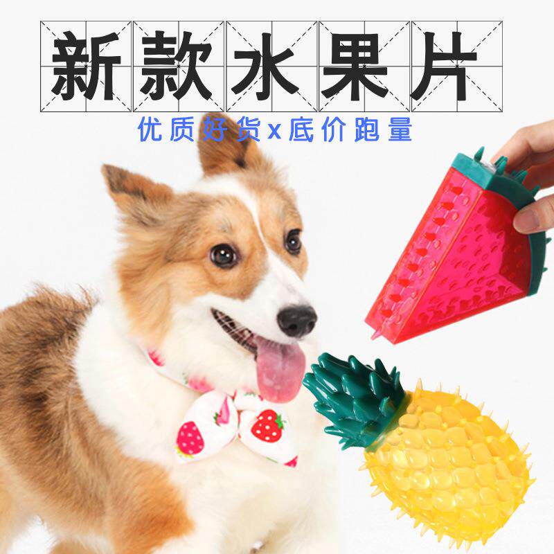 宠物玩具磨牙降温咬胶发声冰冻水果玩具磨牙发声玩具