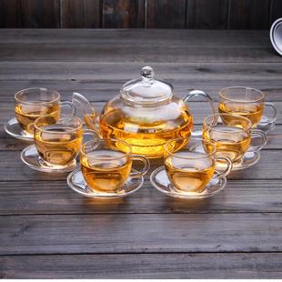 高硼硅加厚玻璃功夫煮茶器 耐高温玻璃茶具壶家用茶杯花茶壶套装