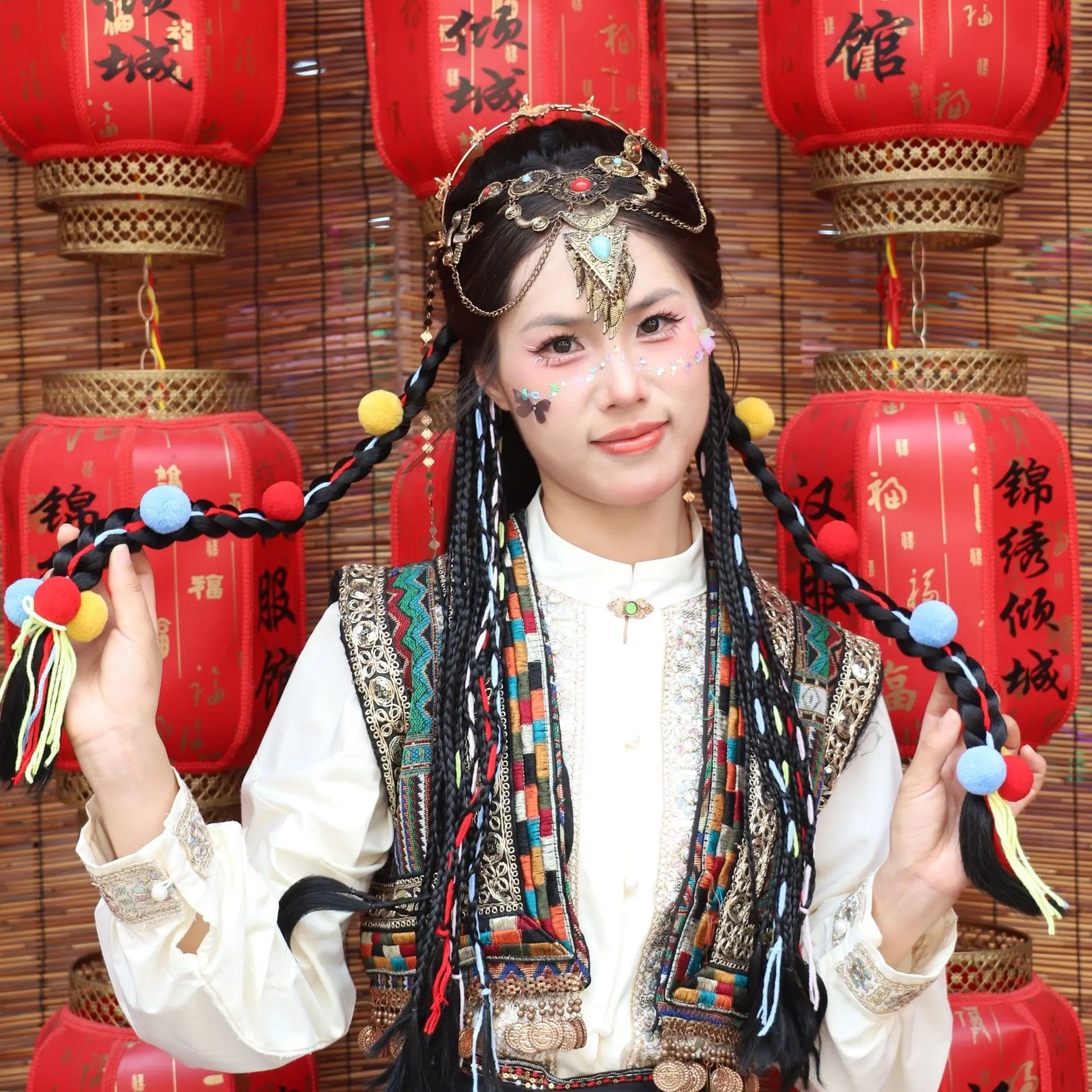 民族风特色新中式发圈马尾脏辫