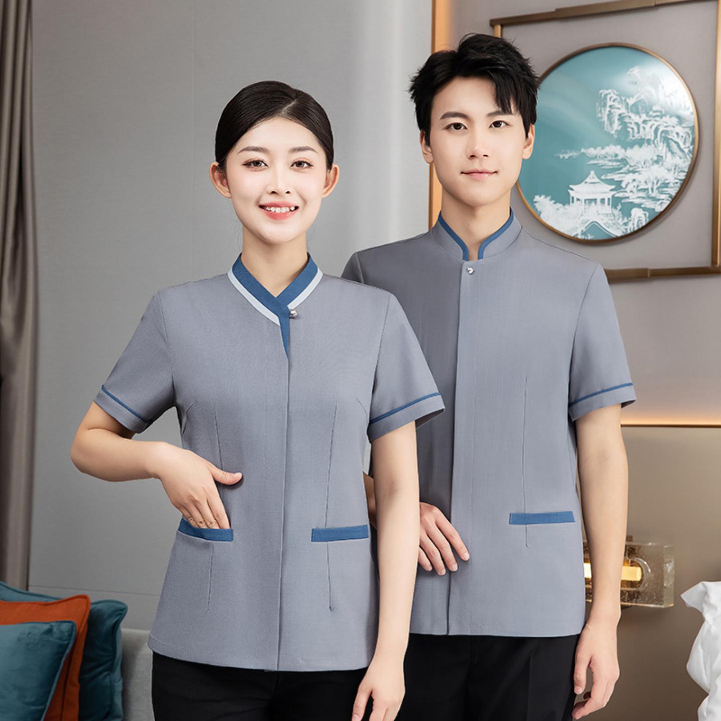 物业保洁工作服短袖女酒店客房