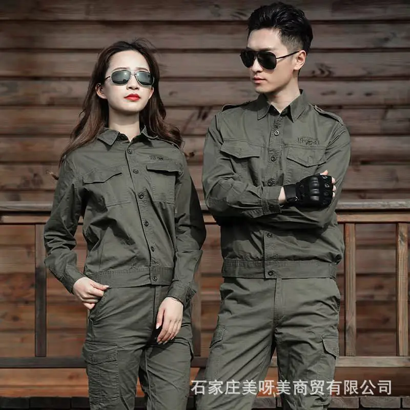 夏季工作服套装男薄款长短袖焊工防烫机修建筑工地耐磨耐脏劳保服