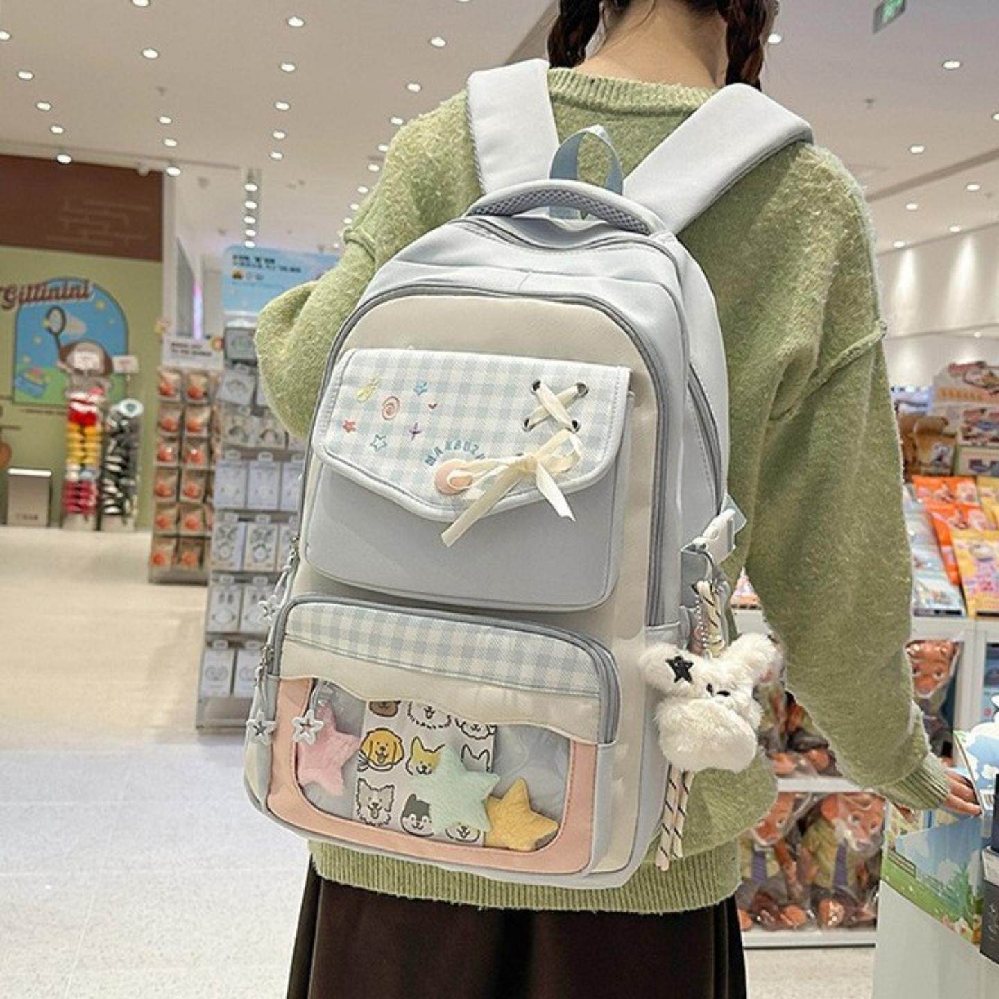 日系学院风书包初中女生高颜值小众轻便小学生双肩包大容量背包女