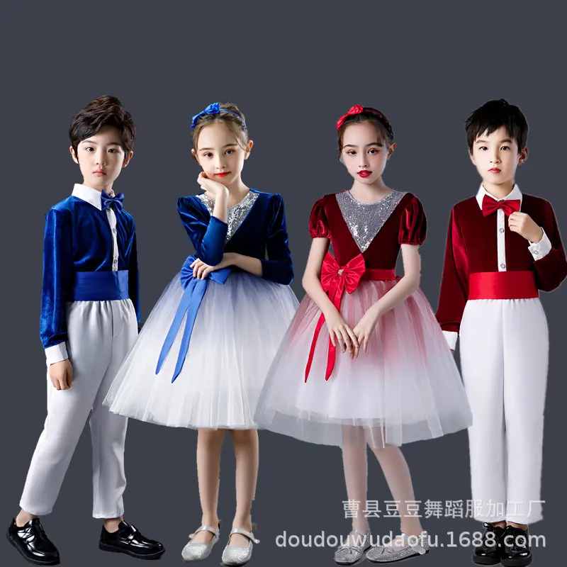 新款六一儿童大合唱演出服中