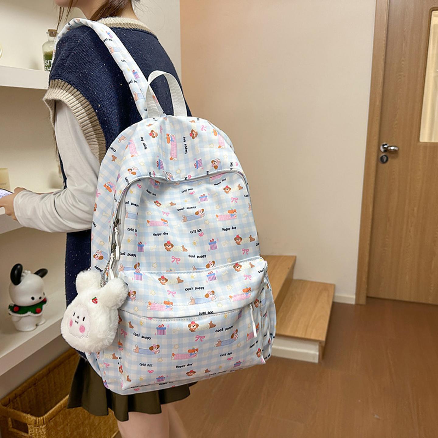可爱蝴蝶结书包猫咪少女温柔日系