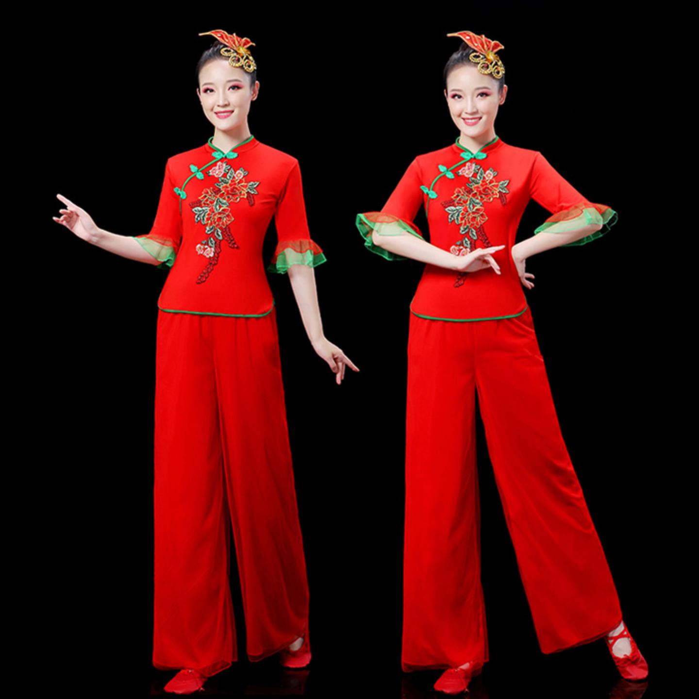广场舞秧歌服装女套装中老年