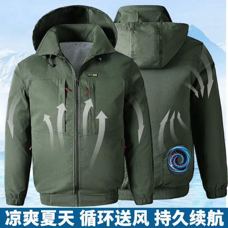 夏季空调服防暑降温带风扇衣服户外工地耐磨制冷工作服劳保工装男