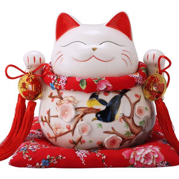 吉善缘 招财猫摆件 招财猫储蓄罐店铺开张礼品家居客厅装饰品0282