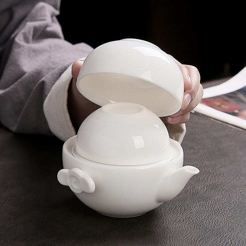 明公旅行茶具套装便携式功夫茶具小快客杯户外泡茶杯茶壶随手礼品
