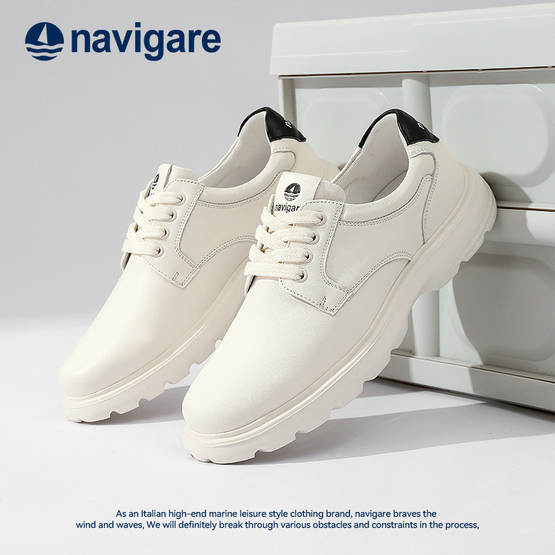 Navigare意大利小帆船男士真皮男款2026秋款新款头层牛皮休闲鞋图片