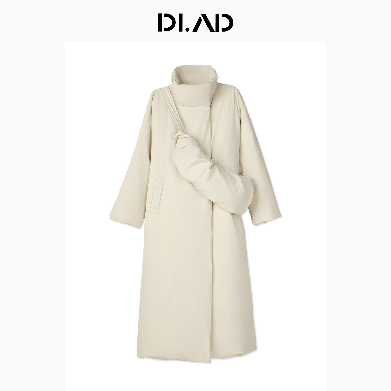DI.AD 长款羽绒服女款2025新款冬季保暖设计感宽松白鸭绒挎包外套