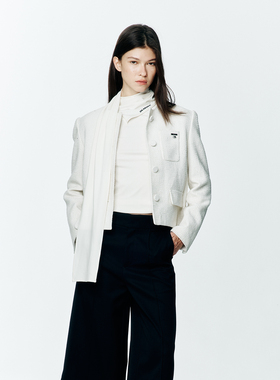 【商场同款】DI.AD 25秋季百搭白色肌理圆领小香风外套DC533342W0