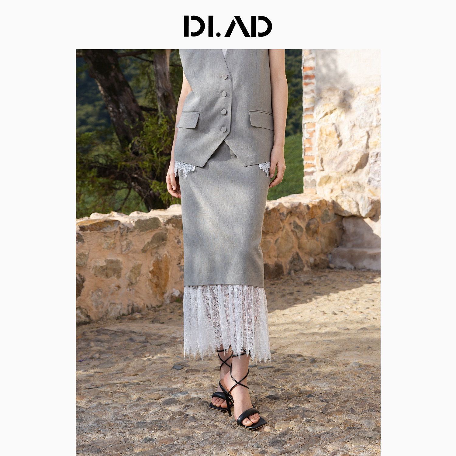 DI.AD 蕾丝半裙女通勤百搭裙子 DB622249Q0