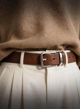 鹿师傅头层牛皮皮带男士2025新款真皮休闲复古腰带裤带送男友礼物