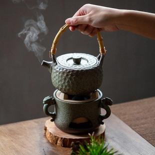 家用围炉煮茶提梁壶祥龙碳炉中式 陶知怡 田园粗陶耐高温煮茶器