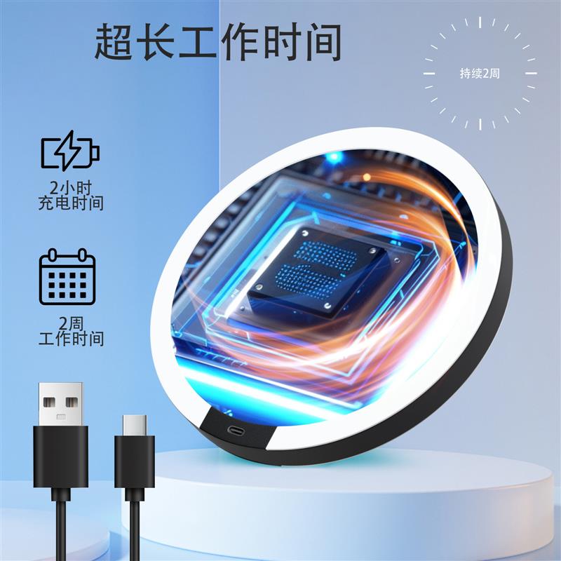2026新品跨境LED带灯剃须祛黑头粉刺手持10倍20倍30倍放大化妆镜图片