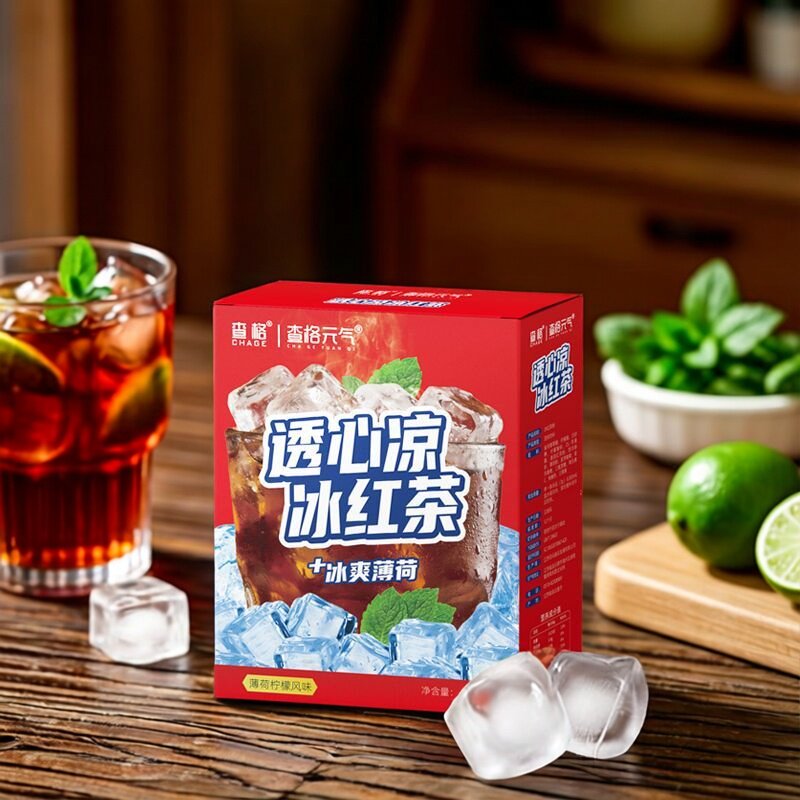 查格透心凉柠檬香冰红茶饮料冲剂盒装夏日维他酸甜薄荷调味茶饮料