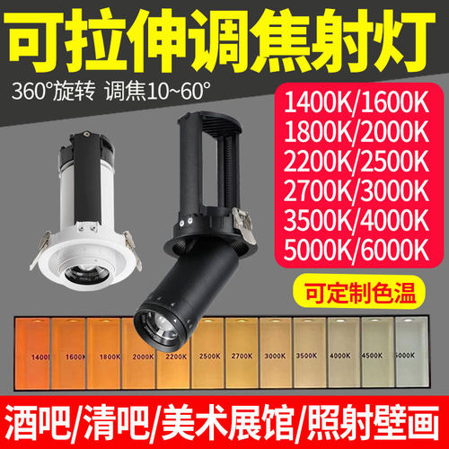 可伸缩调焦嵌入式射灯照画展厅
