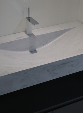 【Carrara Lino冰雾银灰】美国进口杜邦可丽耐一体盆洗漱台面