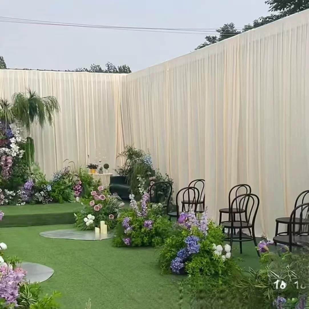 婚庆布幔舞台背景纱幔帷幔哑光牛奶丝弹力布装饰布道具背景打底布