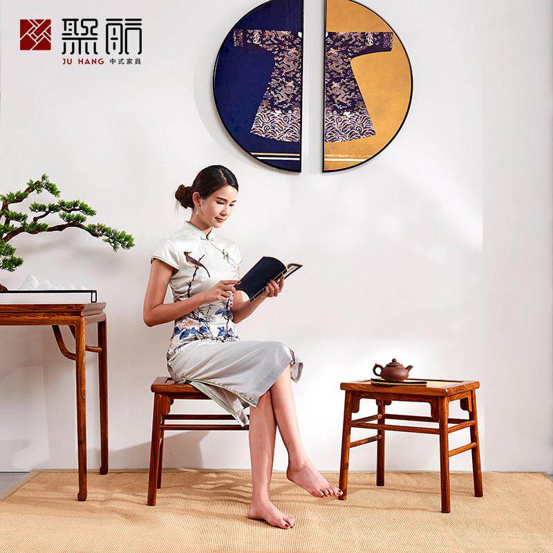 红木家俱刺猬紫檀明式杌凳中式家用古筝凳板凳方餐凳矮凳化妆凳子