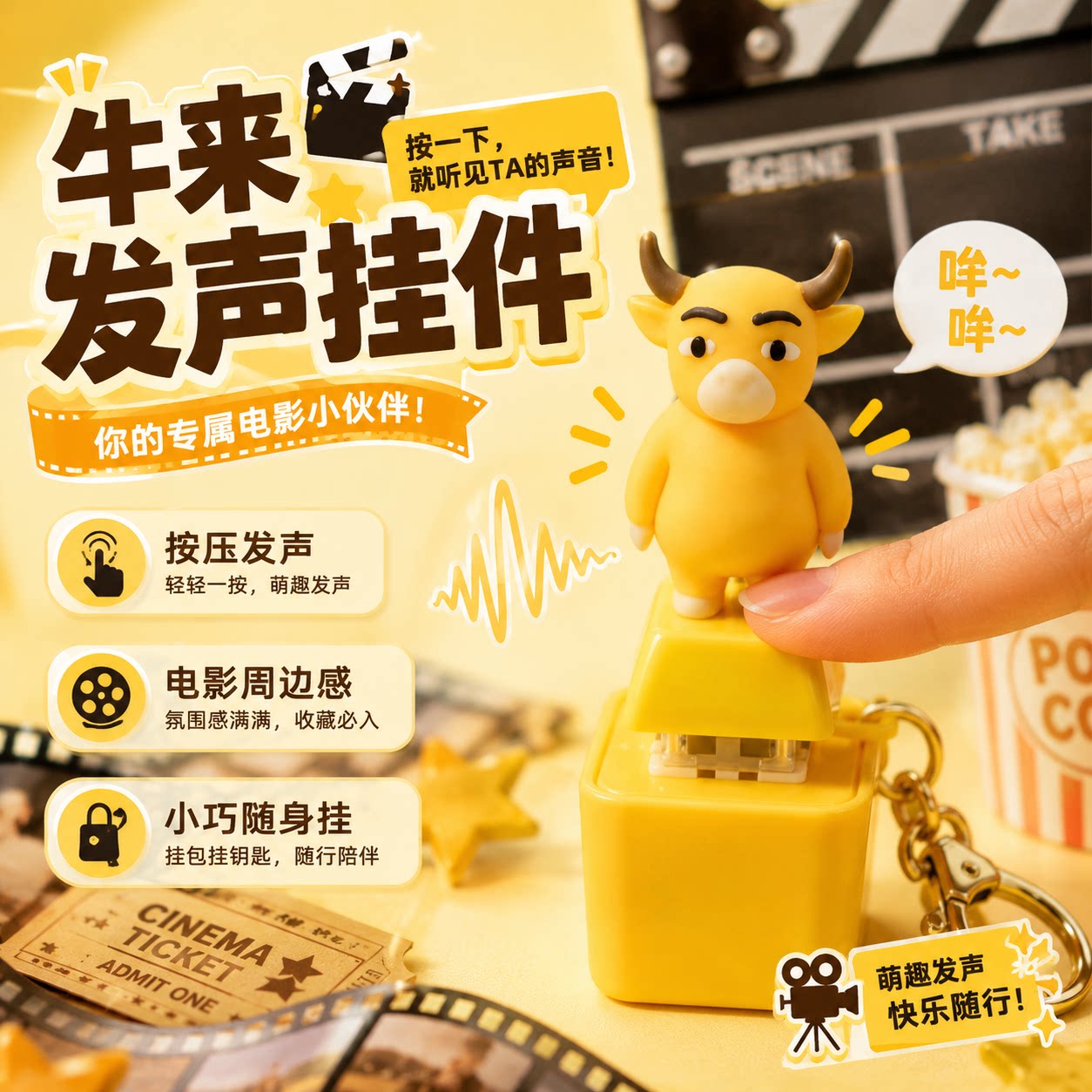 【妈妈——】牛来发声挂件图片