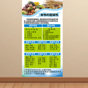 酸碱性食物一览表墙贴厨房家庭营养搭配挂图蔬菜水果五谷杂粮食疗