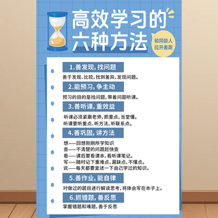 小学初中高中学生提高学习方式效率的六种方法海报成绩如何墙贴