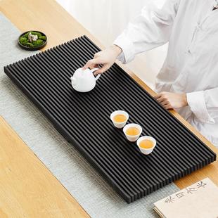 排水茶托盘功夫茶具茶海干泡盘 xyt乌金石茶盘茶台家用简约电木式