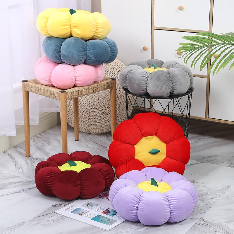 可爱毛绒南瓜坐垫学生办公室餐椅车载沙发屁垫抱枕椅垫靠垫午休枕