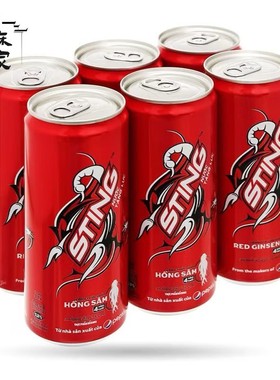 越南STING dau Thai 草莓味汽水饮料320ml罐装好喝