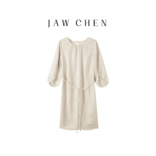 JX2347 织金冠乐绉 CC优选 金皮H型腰带连衣裙XMN