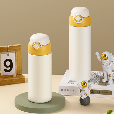 儿童带吸管保温杯316食品级女水杯孕妇家用高颜值不锈钢杯子