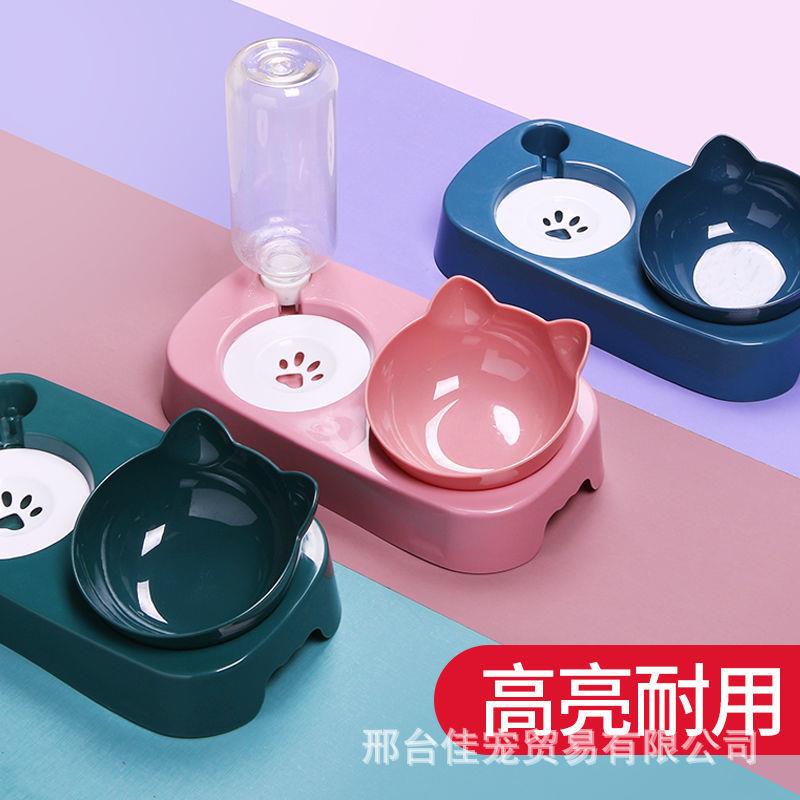 猫碗双碗狗盆狗碗自动饮水狗狗碗猫咪水碗饭盆宠物用品厂家