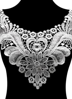 水溶蕾丝衣领涤纶花边胸花片镂空假领子DIY服装辅料领位花边