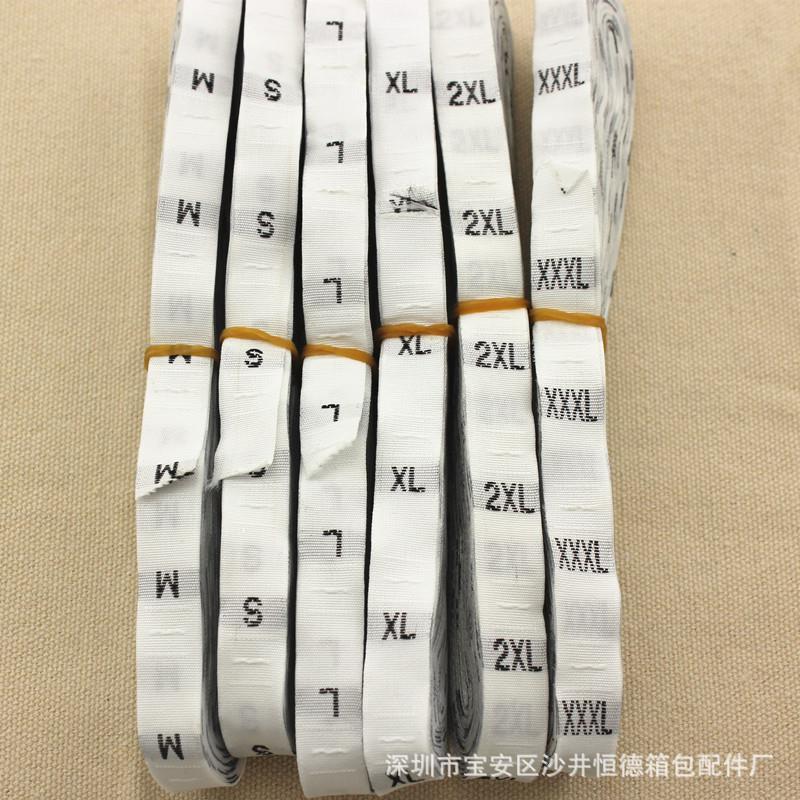 行家现货服装尺码标 服饰尺寸码标S-4XL号码标 283729数字尺寸标