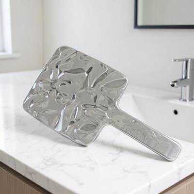 手持镜手持化妆镜手柄式高级感便携大号手持镜高清镜子复古化妆间