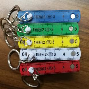 跨境ABS木工0.5M折尺10折 folding ruler 钥匙圈折叠尺十折塑料尺