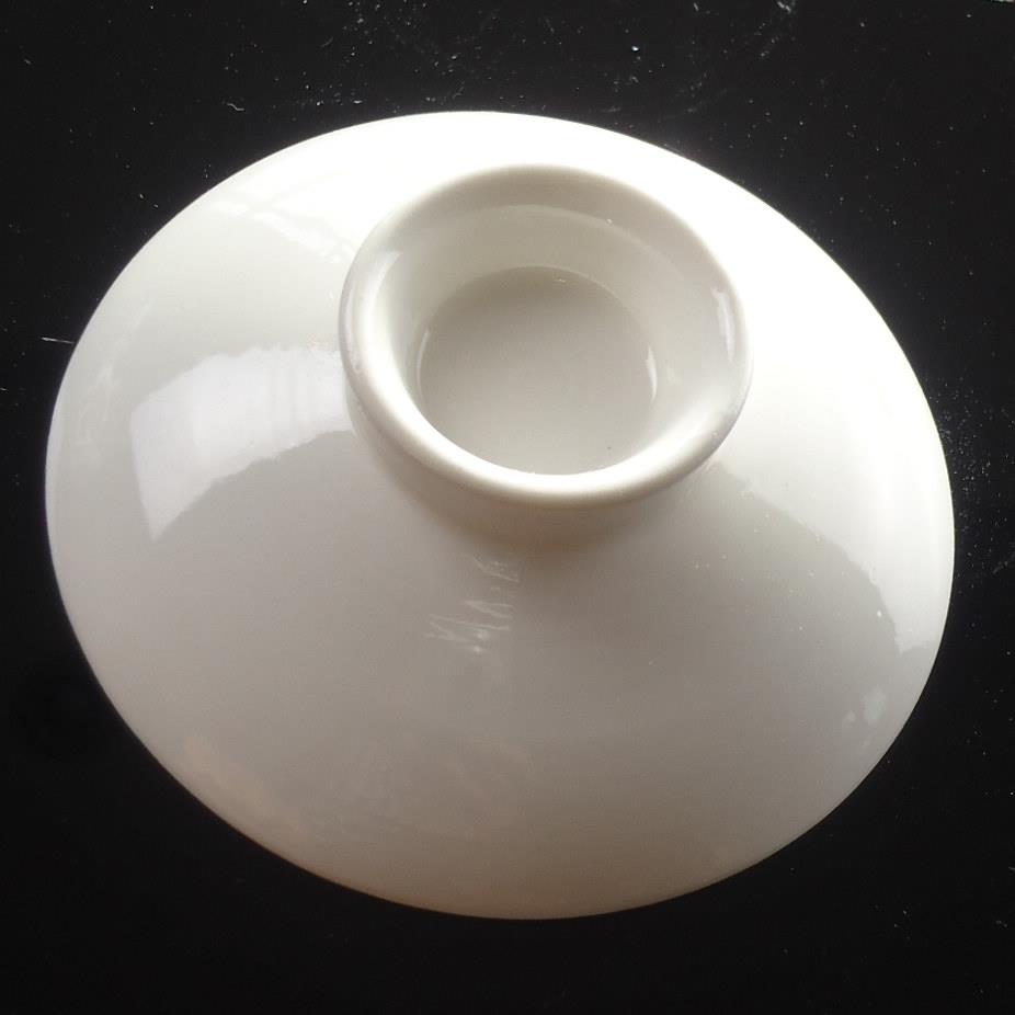 纯白陶瓷盖碗盖子功夫茶具配件盖碗盖杯盖骨瓷介碗三才碗茶盖语苏