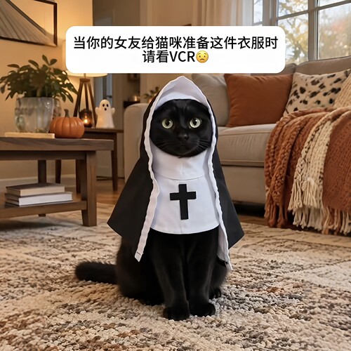 修女猫猫cos服万圣节派对变身装