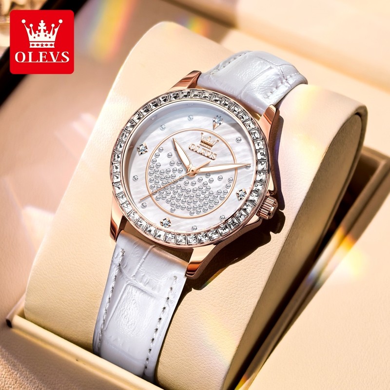 瑞士认证正品牌女士手表女款2026年新款镶钻珍珠表盘石英表腕表名