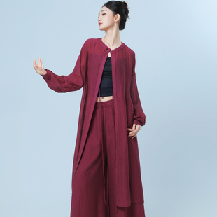 开襟外披纱衣套装 纱衣汉唐阔袖 飘逸开衫 朵棠国风古典舞蹈演出服装