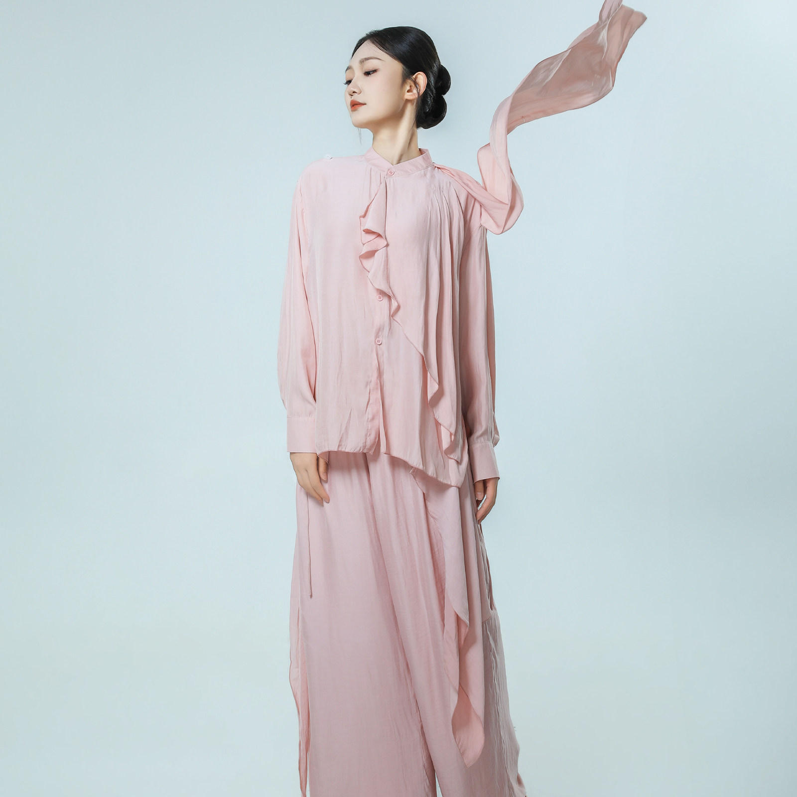 朵棠成人现代舞衬衫中国舞服装太极功夫禅意宽松飘逸裤子古典舞服图片